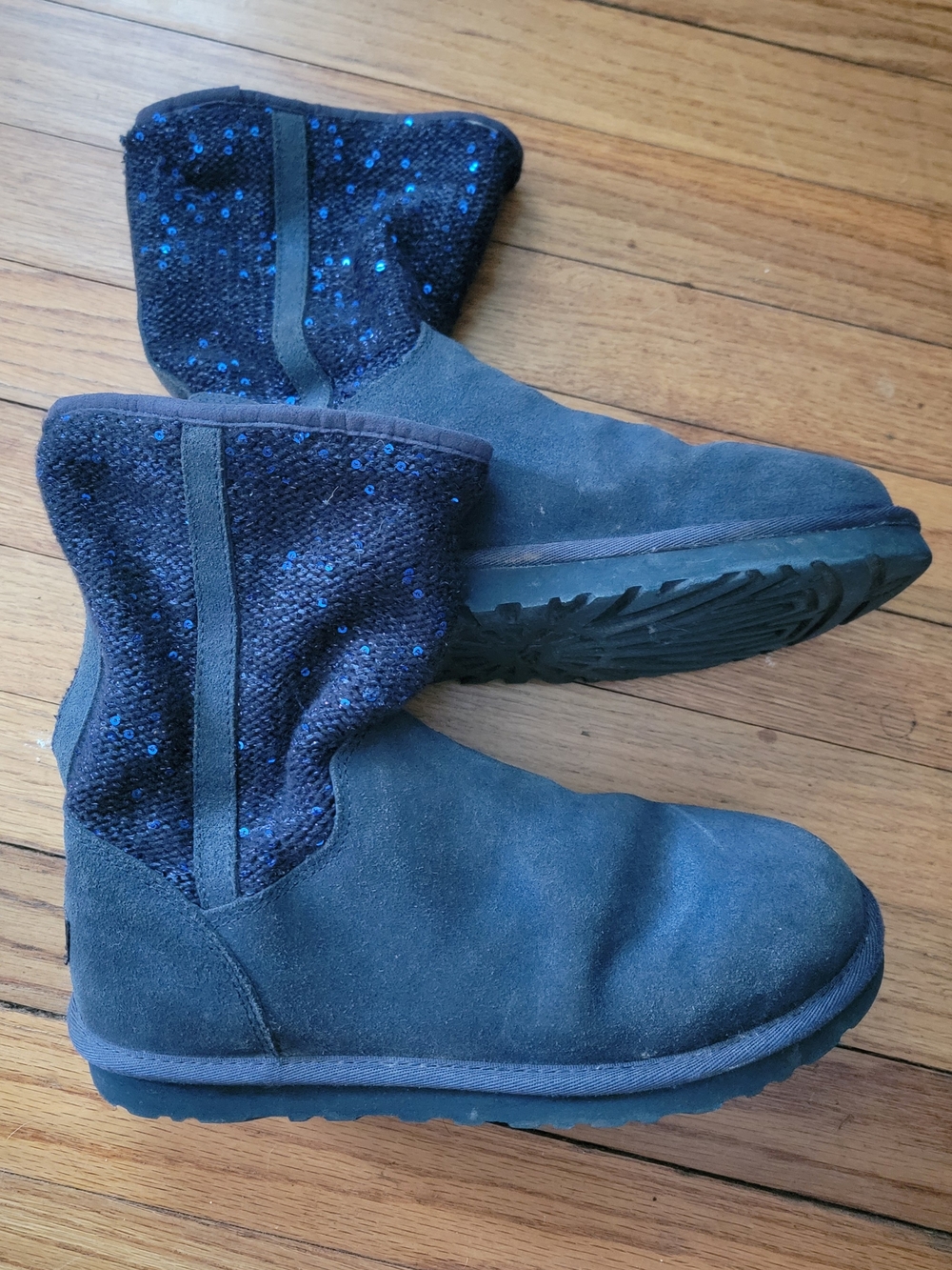 UGG Navy Blue Sequin Suede Boot